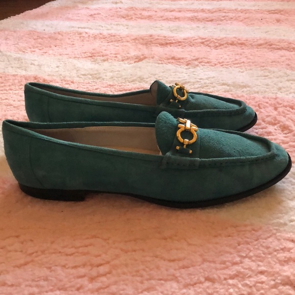 Turquoise suede loafers - Picture 3 of 3
